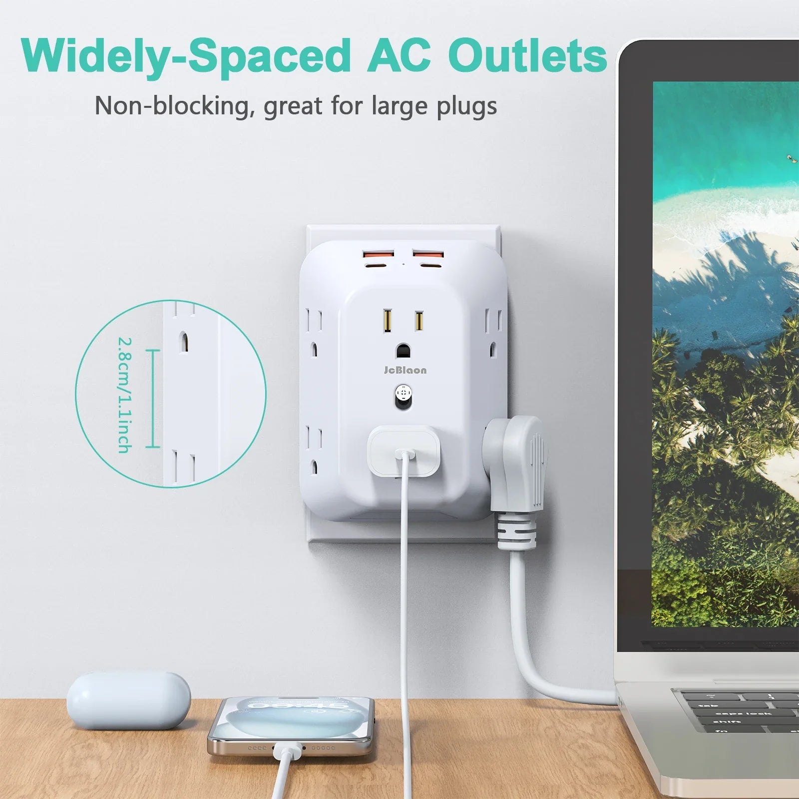 BowLift | 10-in-1 Wall Plug Power Hub