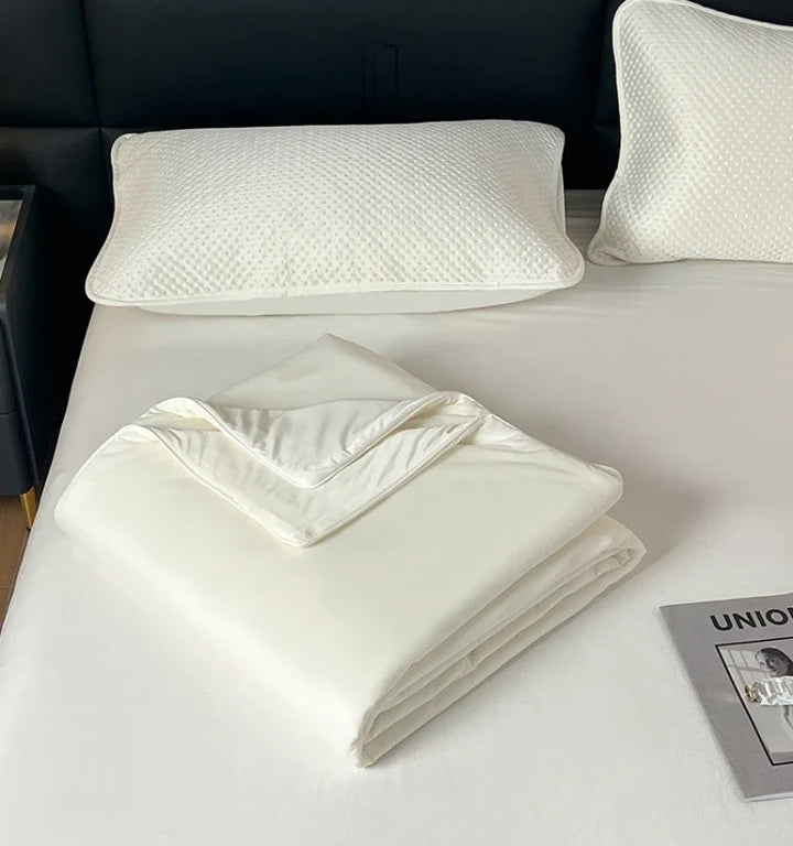 Air Condition Summer Comforter — Pure Color Ice Silk Cooling Blanket, Lightweight & Smooth Twin/King Size Quilt | Bowlift