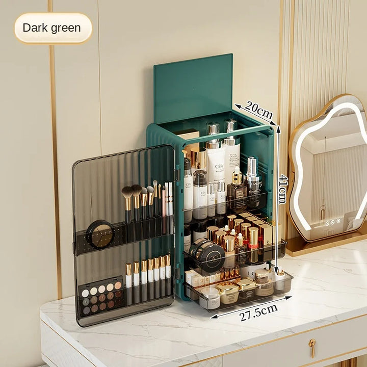 BowLift | Luxo Luxury Makeup Storage Box – Dust-Proof Cosmetic Organiser with Magnetic Door