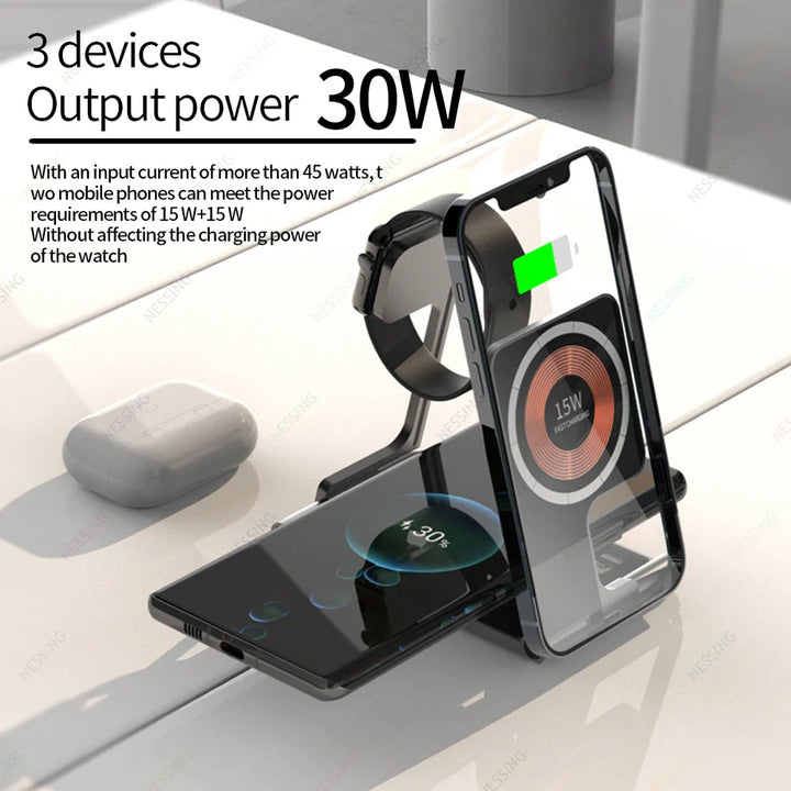 BowLift | 3 in 1 Foldable Magsafe Wireless Charger