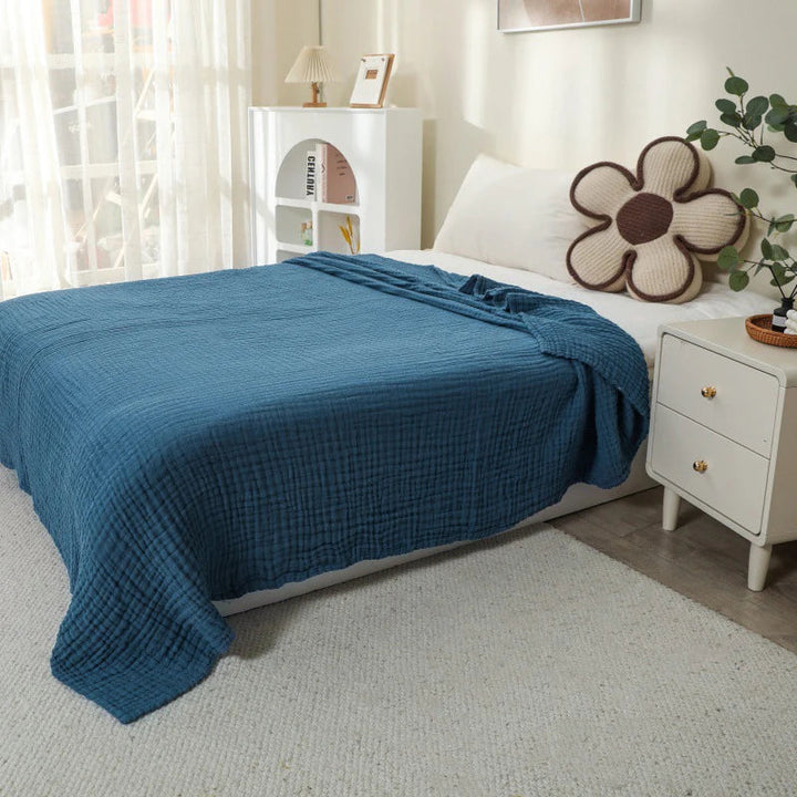 BowLift | CottonBreeze | Muslin Blanket made of 100% Cotton | 6-layer, Breathable & Lightweight | For Sofa & Bed