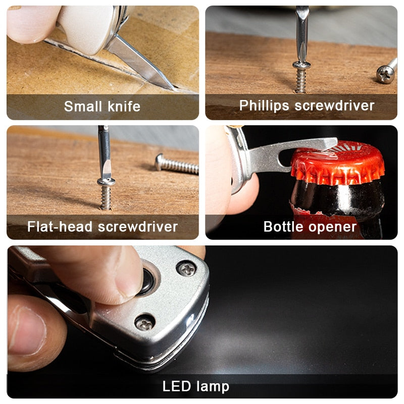 6in1 Stainless Steel Adventure Pro Tool Keychain | Bowlift