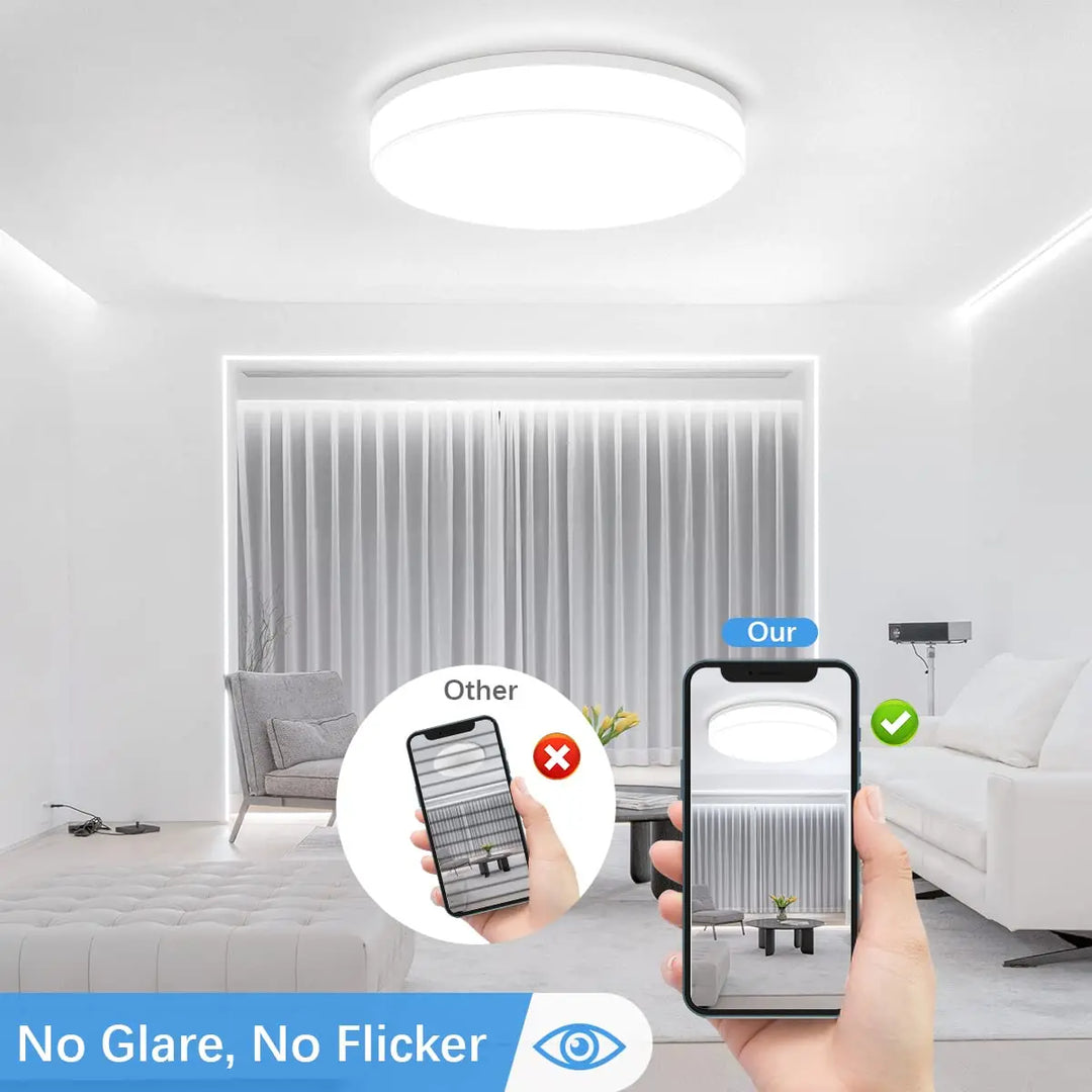 BowLift | IRALAN Ultra-thin Round LED Ceiling Light - Versatile Lighting for Any Room, 18W to 48W Options