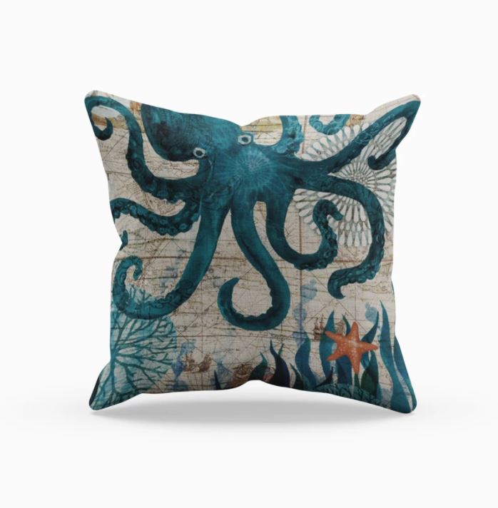 BowLift | Cushion with Sea Life Motif for Decoration