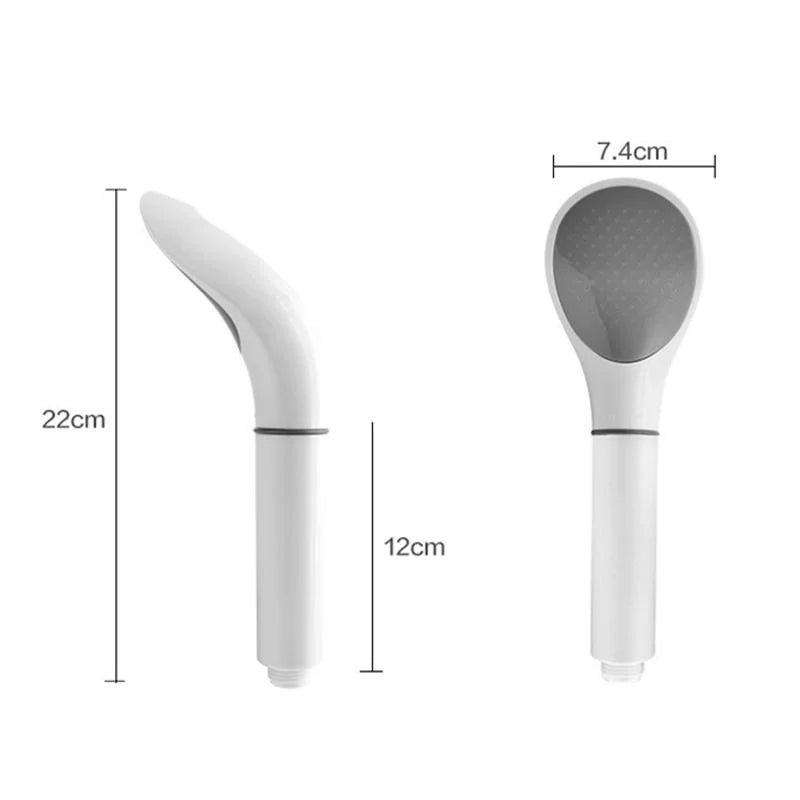 BowLift | AquaVelo High-Pressure Showerhead with Water-Saving Function | White Handheld Shower with Filter & Standard Connection – 22×12×7.4 cm