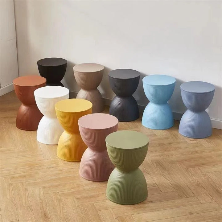 BowLift | Nordic Plastic Low Side Table with Hourglass Design