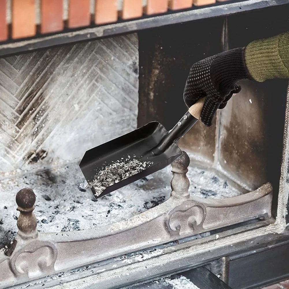 BowLift | HeatPro Fireplace Shovel | Durable Iron with Wooden Handle | For Oven & Grill