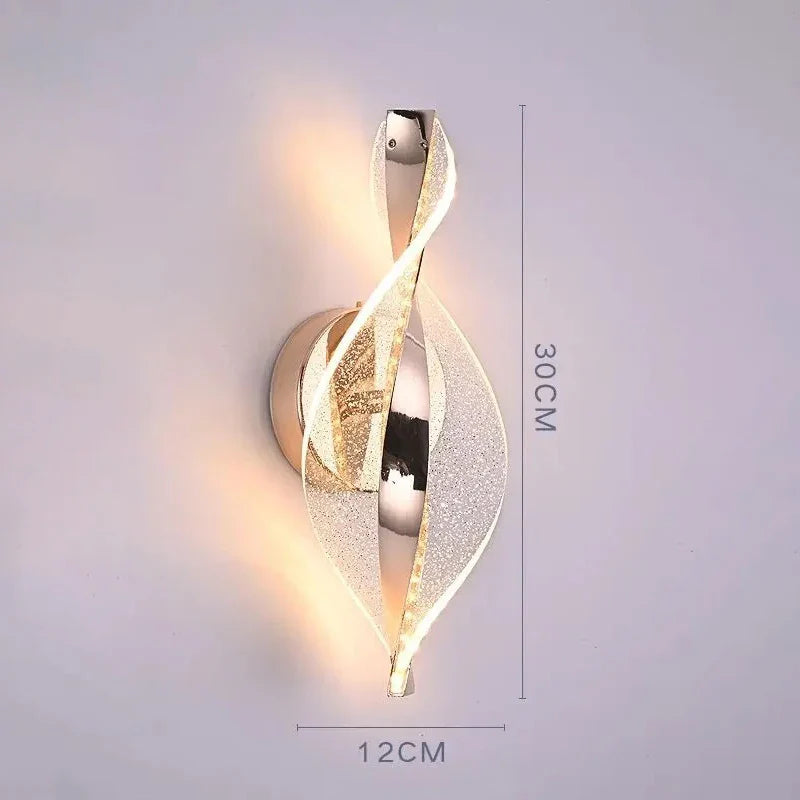 BowLift | LED Wall Light NordGlow | Modern Acrylic & Metal Design | 3-Color Light | Creative Interior Lighting for Living Room & Bedroom