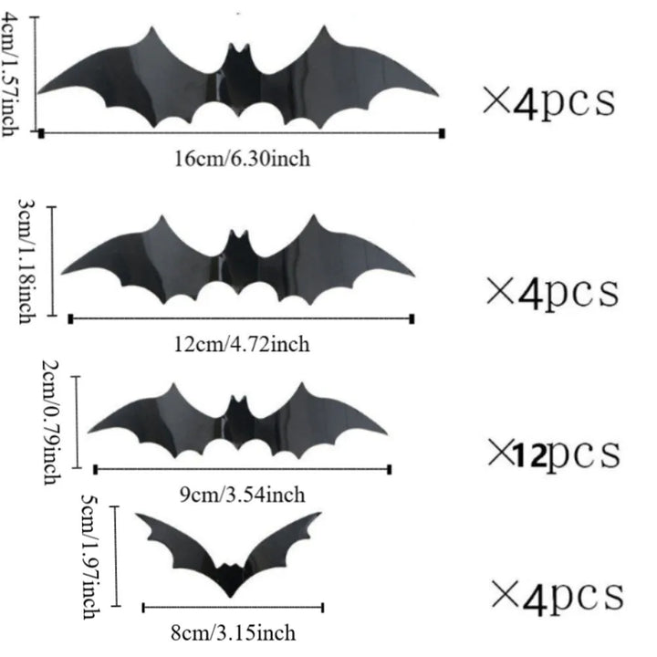 BowLift | Luminous LED Bat Wall Stickers 24PCS