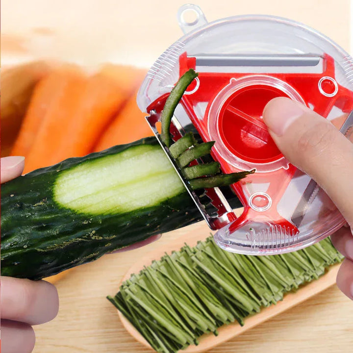 BowLift | Peelvanta 3-in-1 Peeler | Stainless Steel Blades | Julienne & Serrated | Dishwasher Safe