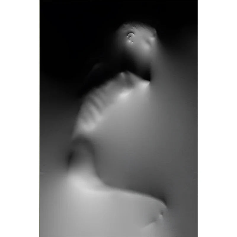 Modern Art Abstract Ghostly Figures In The Wall Canvas Prints Black White Wall Art Posters Pictures For Living Room Bedroom Art Decor | Bowlift
