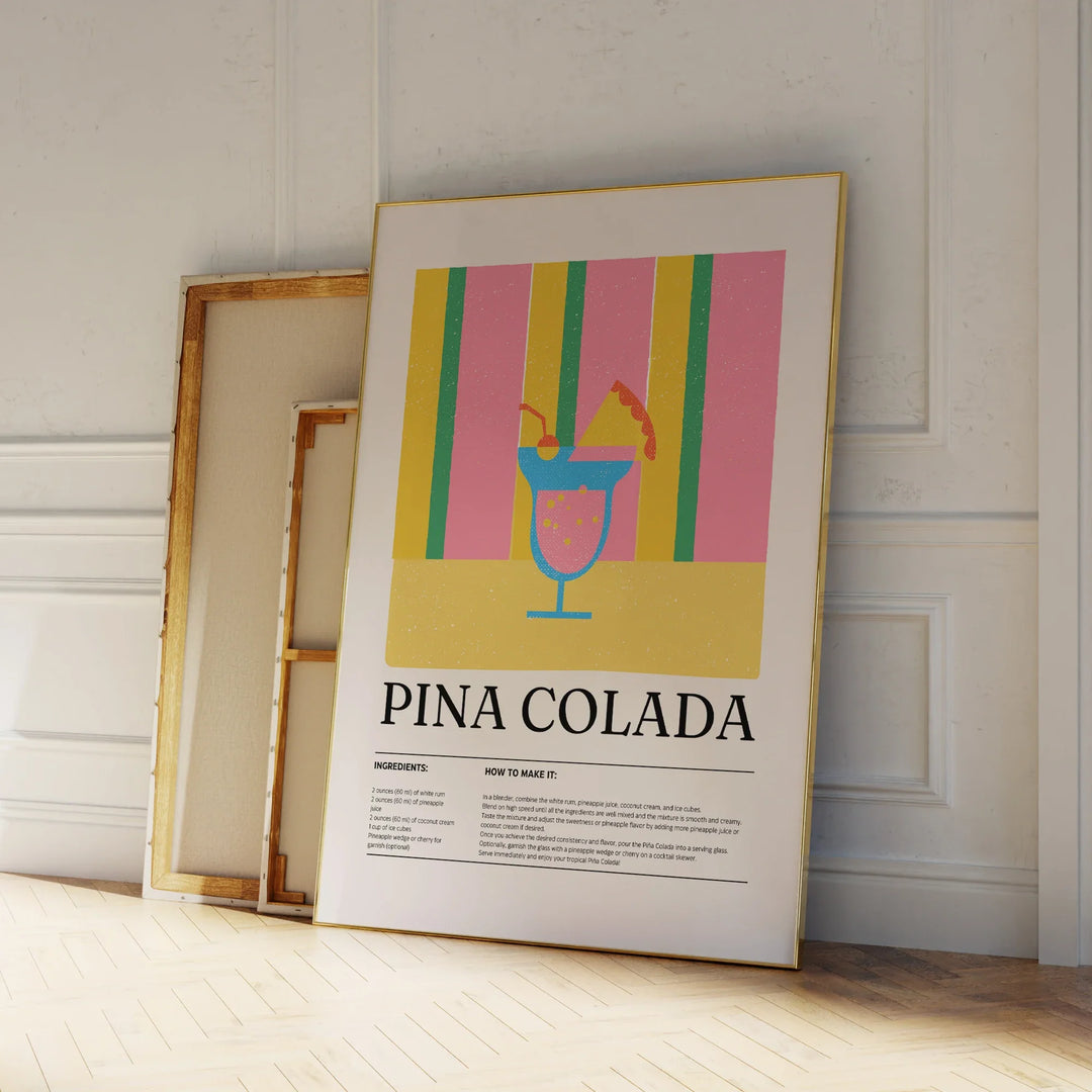Piña Colada Cocktail Wall Art – Tropical & Stylish Decor | Bowlift