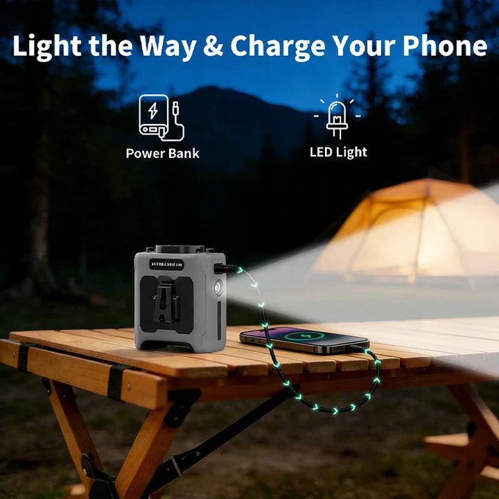 10000mAh Waist Clip Fan with Power Bank – Portable Hands-Free Rechargeable Fan | 5-Speed Cooling, Battery Display, USB Charging, Outdoor Wearable Fan | Bowlift