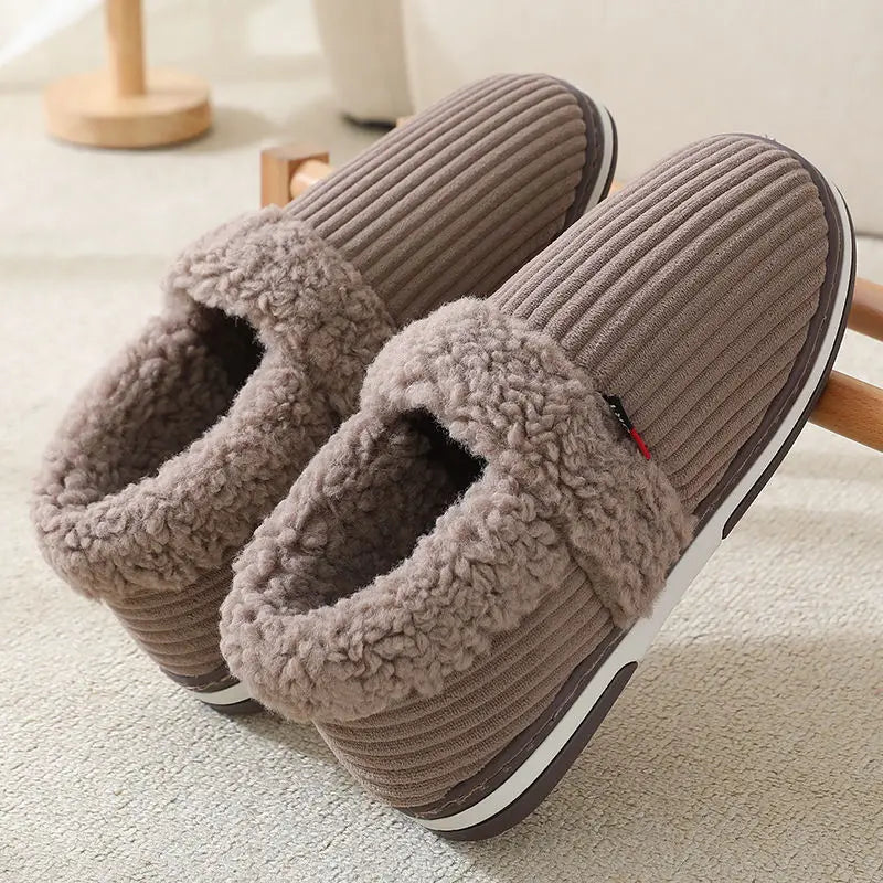 BowLift | Nordhavn | Winter Cuddly House Slippers for Couples | Fluffy Cotton Slippers with Heel Padding | Non-slip, Warm & Soft – Women & Men House Slippers