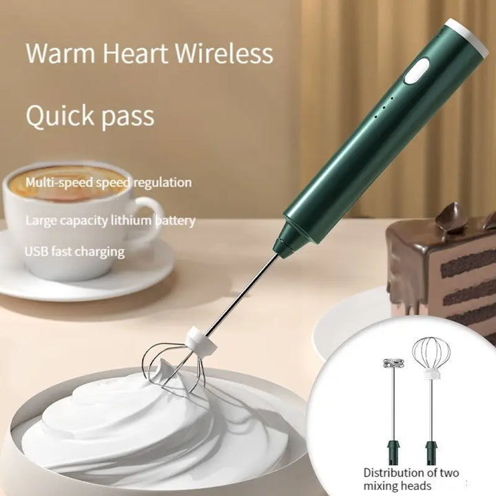 BowLift | FROTHORIA Electric Milk Frother & Mixer | Rechargeable | 3 Speeds | 2 Attachments
