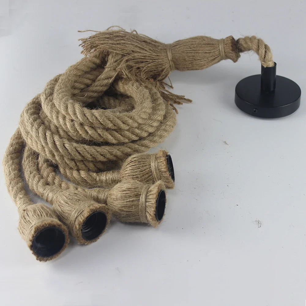 BowLift | Vintage Hemp Rope Pendant Light
