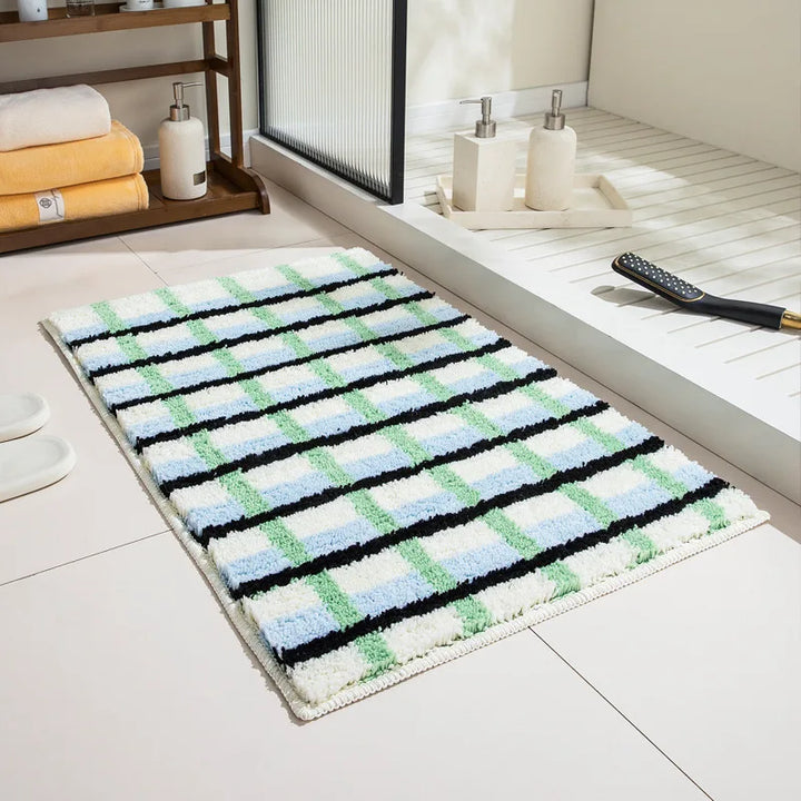 Modern Grid Tufted Bath Mat | Bowlift