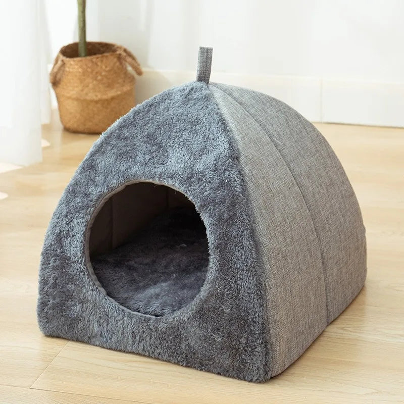BowLift | Triangelnest - Luxury Velvet Cat House Indoor for Ultimate Comfort
