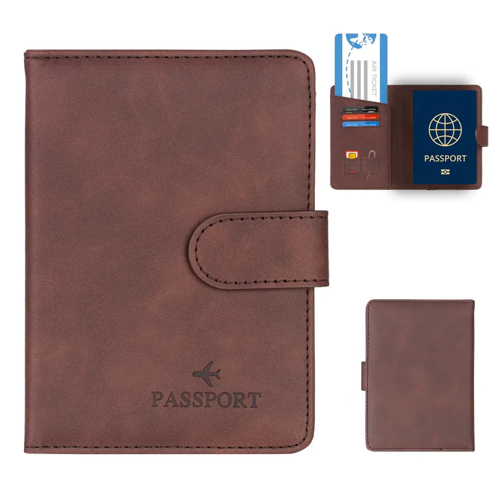BowLift | SafePort Passport Holder | RFID Protection | Elegant Leather Look | Compact for Men & Women