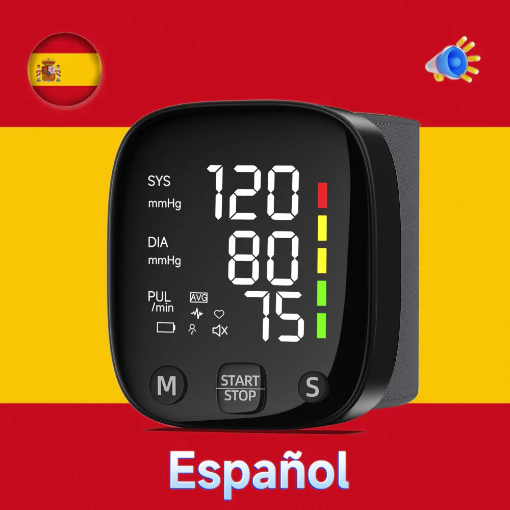 BowLift | Rechargeable LED Wrist Blood Pressure Monitor with Voice Function – HeartGuard