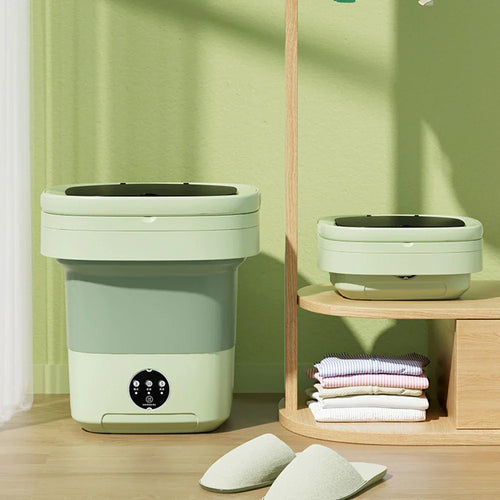Compact Folding Ultrasonic Travel Laundry Washing Machine | Bowlift