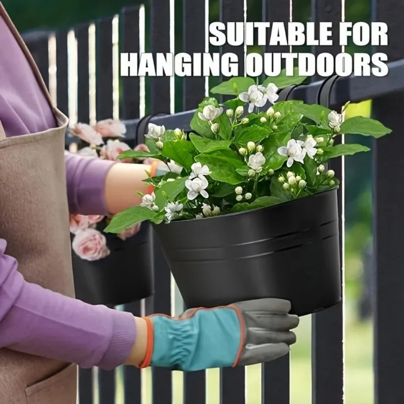 BowLift | Florano Balcony Box | Stainless Steel | With Hooks & Drain | For Balcony & Windowsill