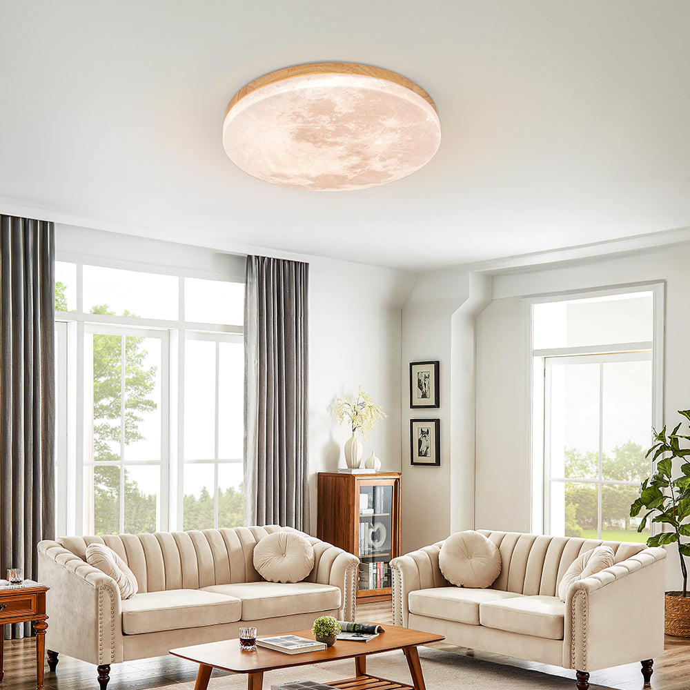 BowLift | Modern Moon-Inspired LED Ceiling Light – Soft Ambient Flush Mount