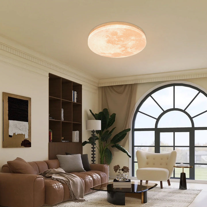 BowLift | Modern Moon-Inspired LED Ceiling Light – Soft Ambient Flush Mount