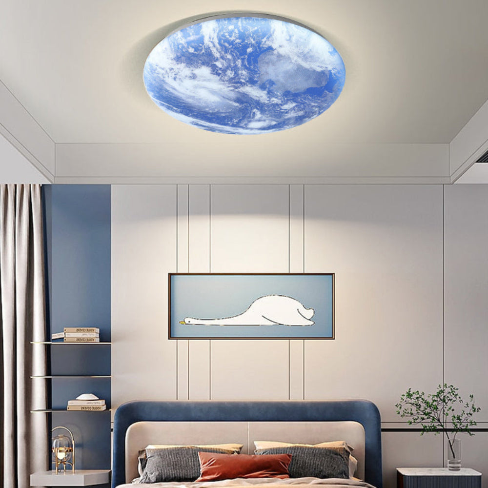 BowLift | Modern Moon-Inspired LED Ceiling Light – Soft Ambient Flush Mount