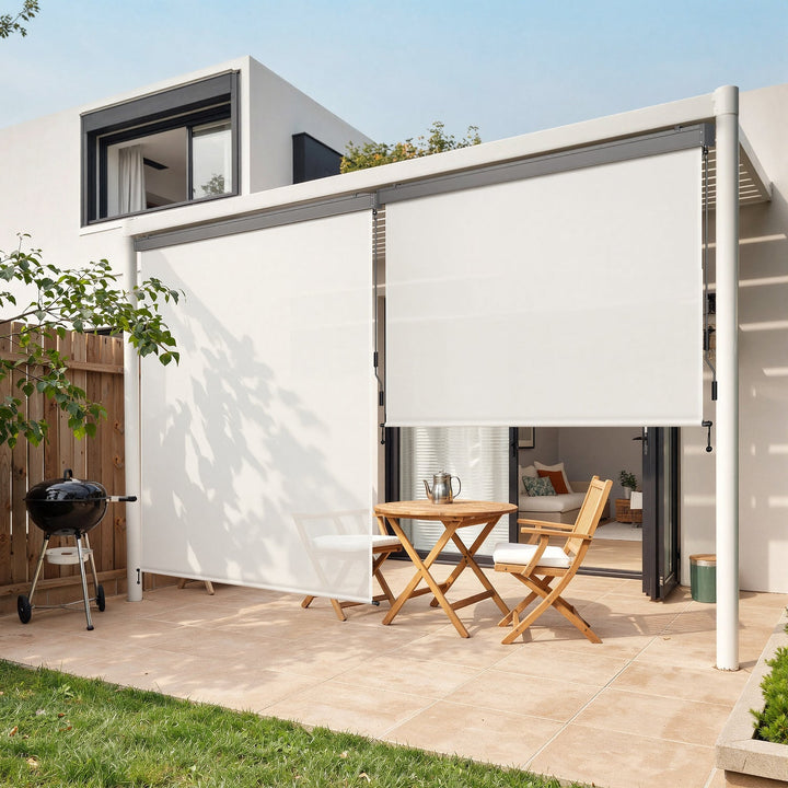 Vertical awning exterior roller blind with hand crank | Bowlift