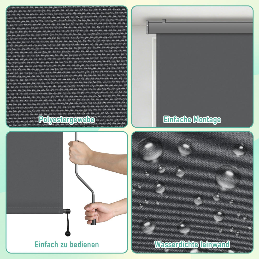 Vertical awning exterior roller blind with hand crank | Bowlift