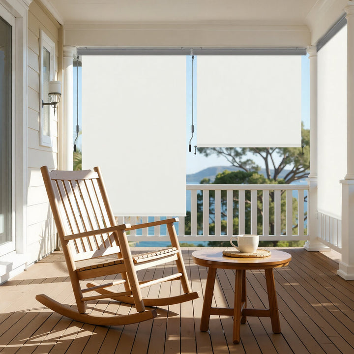 Vertical awning exterior roller blind with hand crank | Bowlift