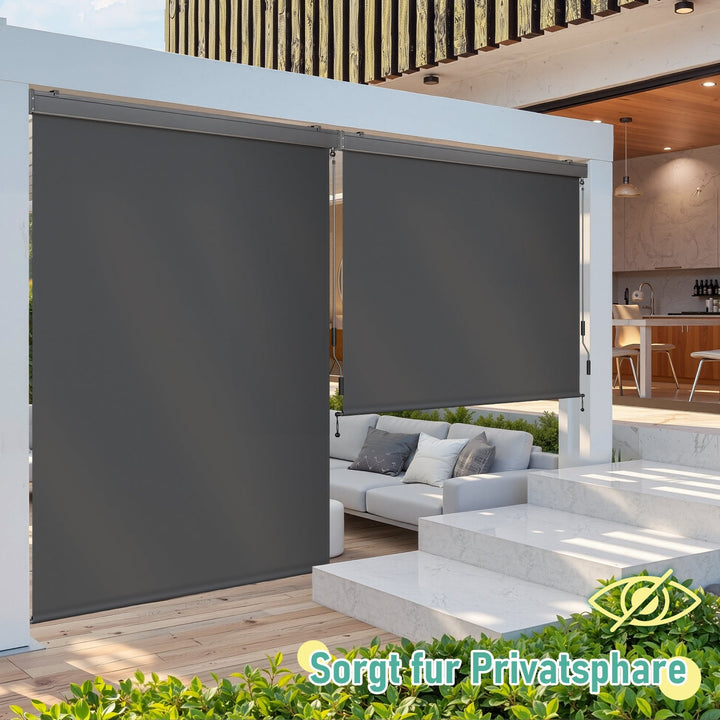 Vertical awning exterior roller blind with hand crank | Bowlift