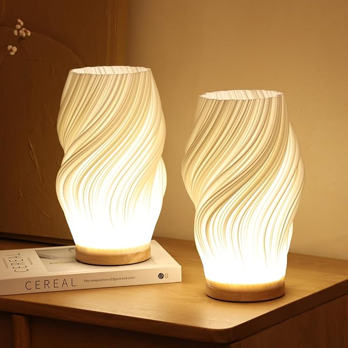 BowLift | Elegant Desk Lamp with Dimming and Natural Wooden Base