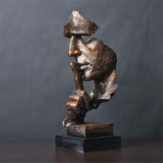 BowLift | SerenitySculpt Abstract Thinker Resin Statue for Home and Office