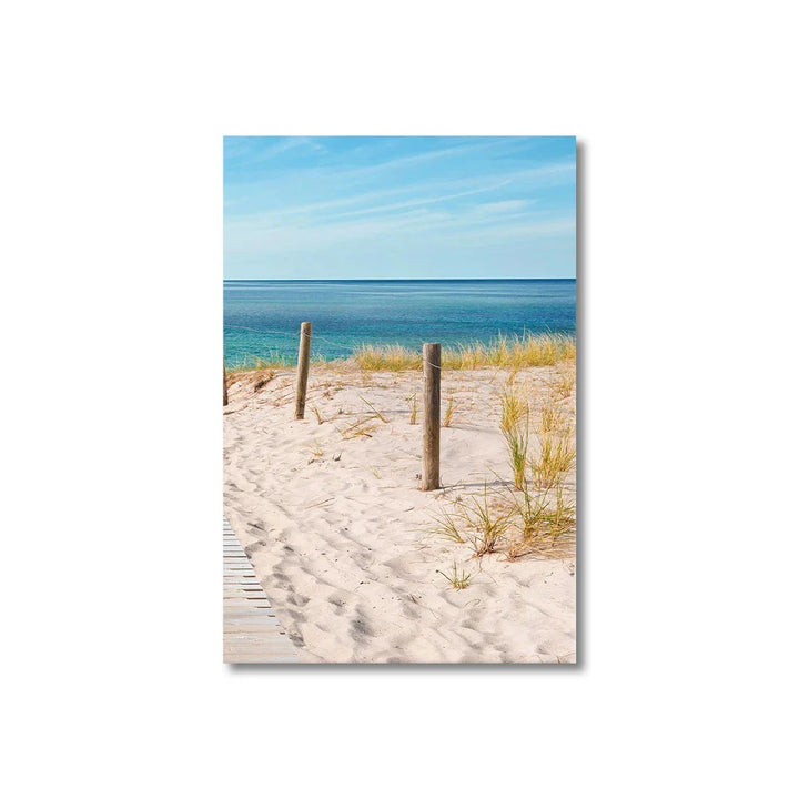Set of 3PCS Blue Sea Sandy Beach Wall Art Fine Art Canvas Prints Inspirational Seascape Pictures Of Calm For Living Room | Bowlift
