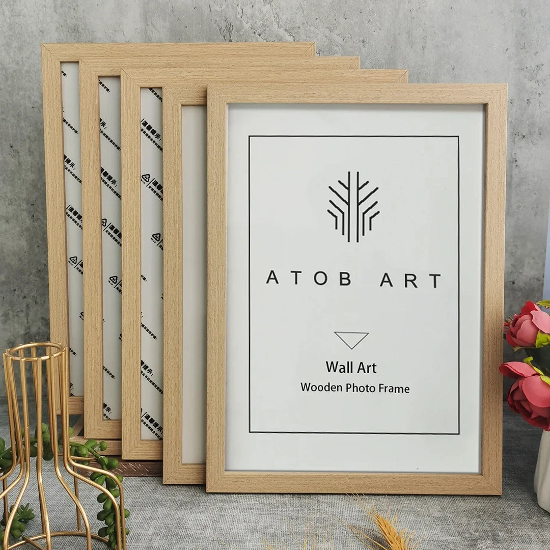 Set of 5Pcs Wooden Frames For Canvas Prints Photos Wall Art Frames 10x15cm 15x20cm 5x7inch A4 21x30cm 20x25cm Nordic Picture Frames | Bowlift