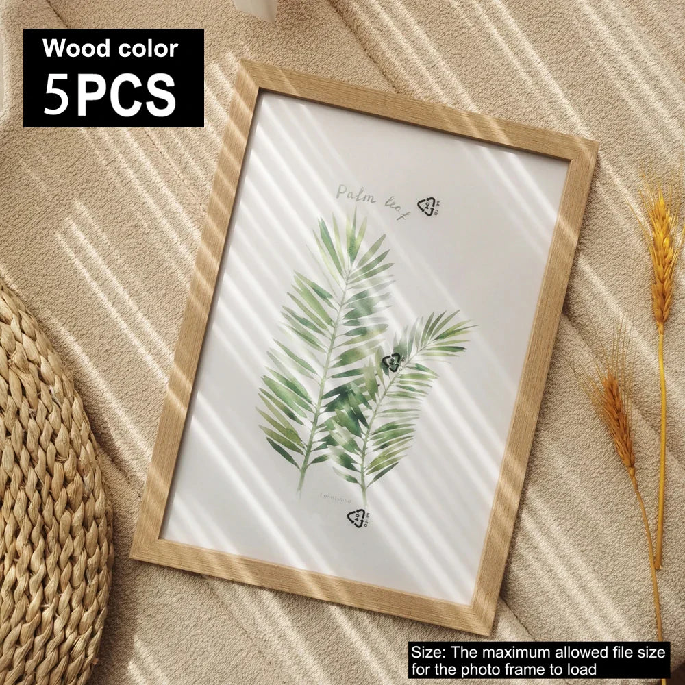Set of 5Pcs Wooden Frames For Canvas Prints Photos Wall Art Frames 10x15cm 15x20cm 5x7inch A4 21x30cm 20x25cm Nordic Picture Frames | Bowlift