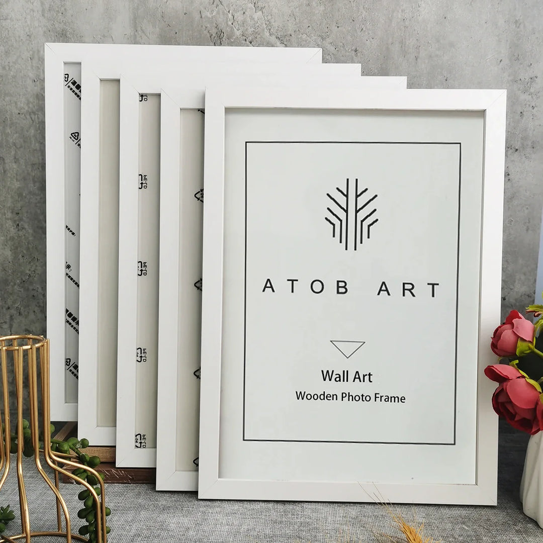 Set of 5Pcs Wooden Frames For Canvas Prints Photos Wall Art Frames 10x15cm 15x20cm 5x7inch A4 21x30cm 20x25cm Nordic Picture Frames | Bowlift
