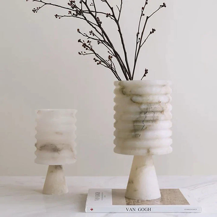 White Onyx Flower Vase Bowlift