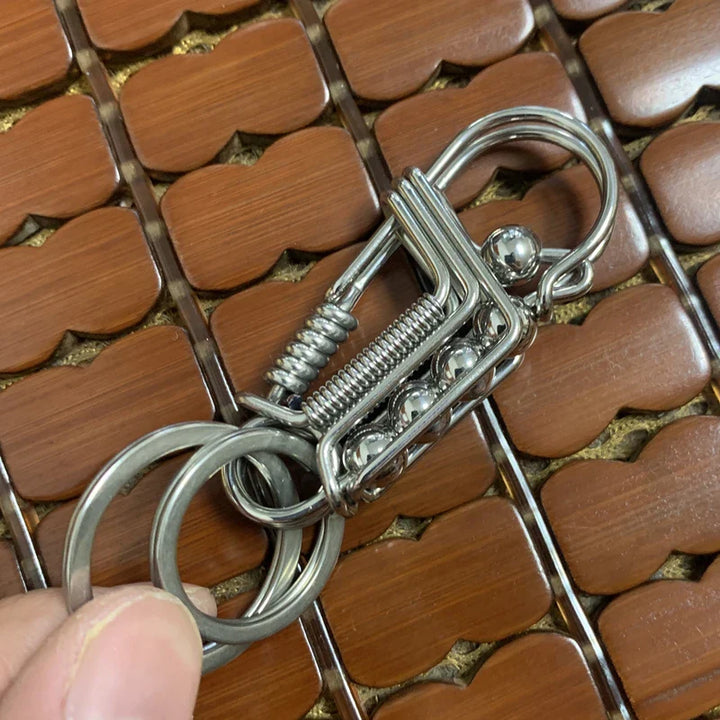 Iron Weave Stainless Matte-Finish Keychain | Bowlift