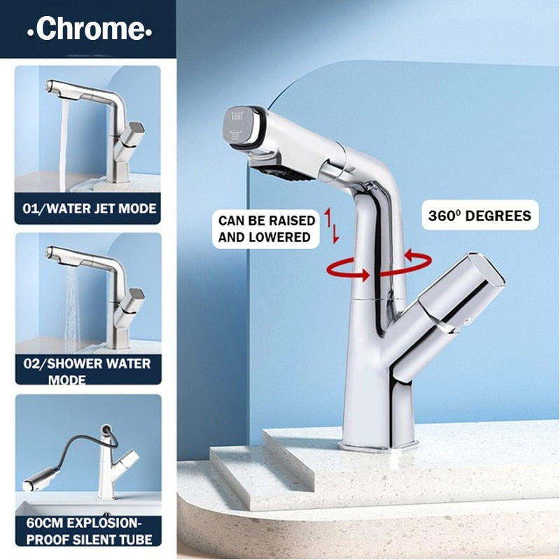 BowLift | Futuristic Rotating European Pull Out Faucet