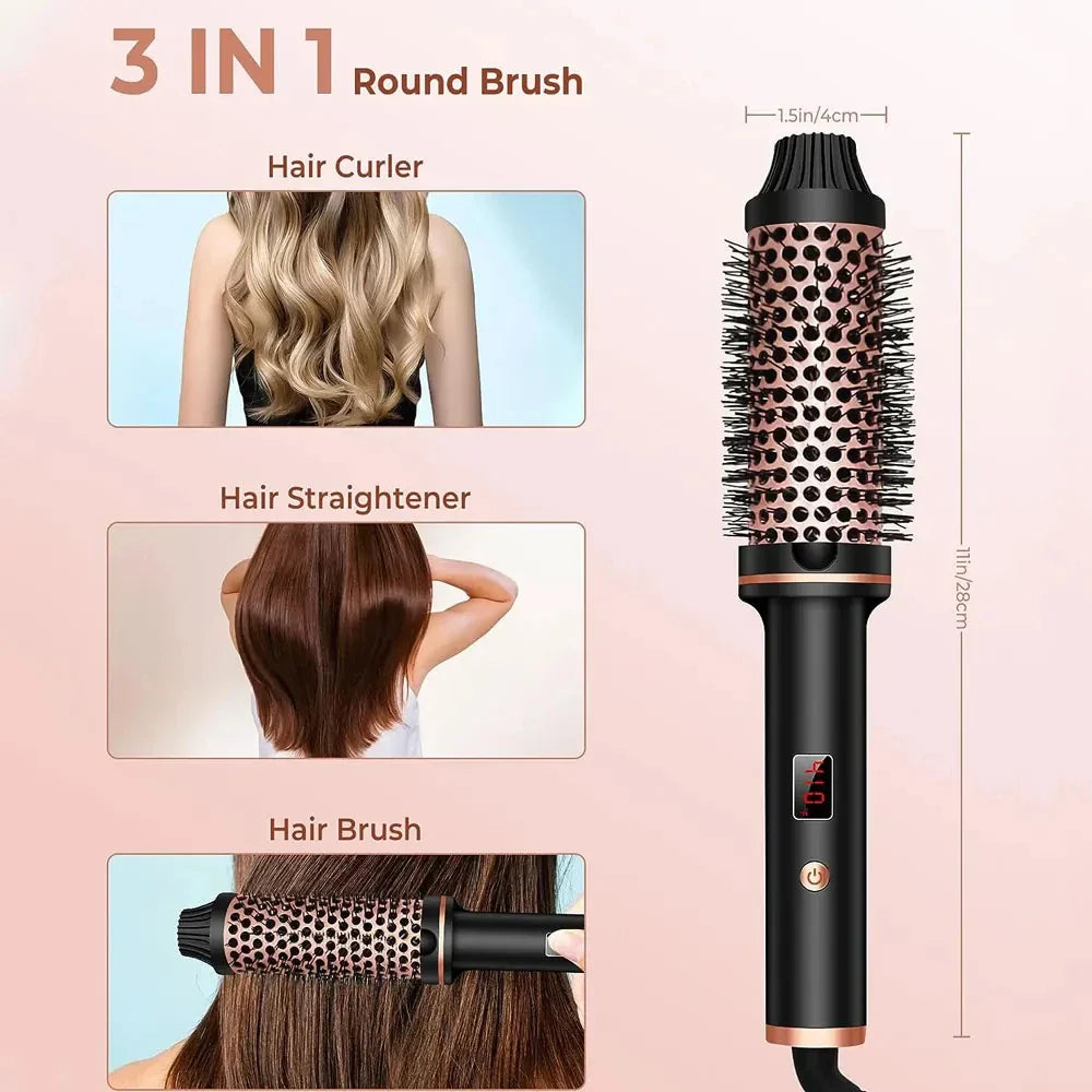 BowLift | Stylique 3-in-1 Ionic Hair Straightener & Curler | Straightening, Waves, Volume | Anti-Scald Brush