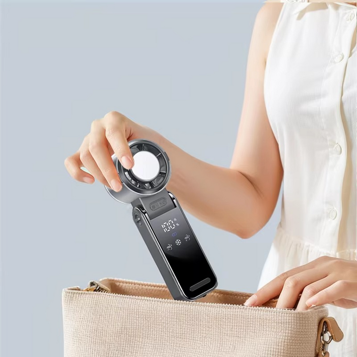 BowLift | Foldable Turbine Handheld Fan with Integrated Ice Pack