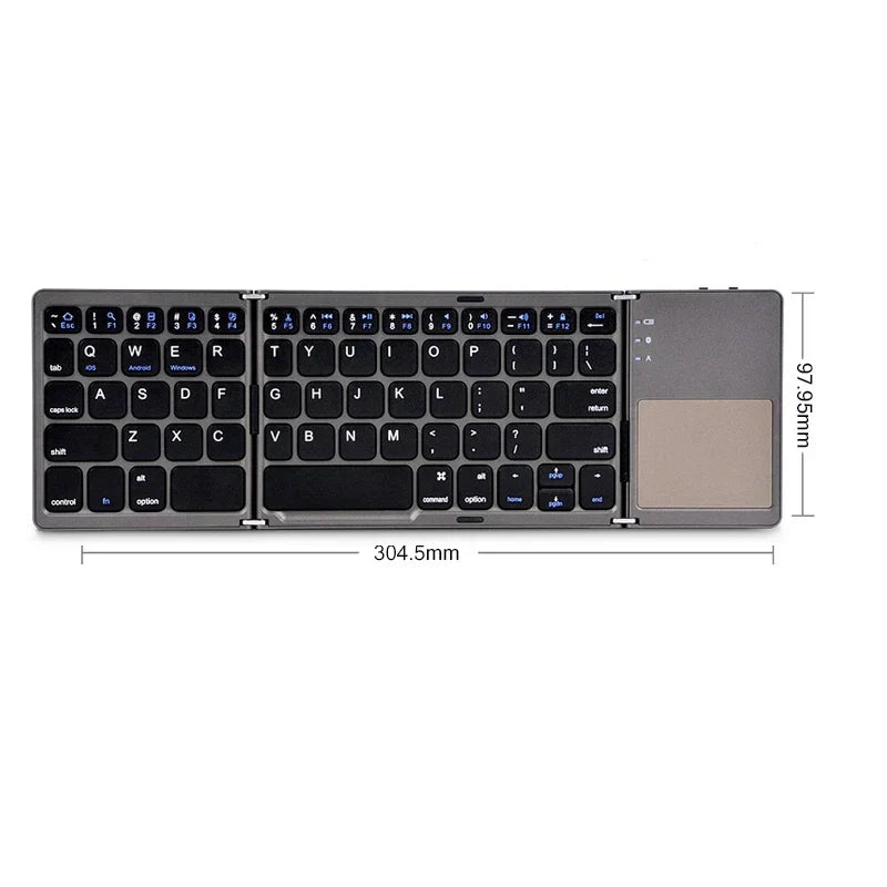 Wireless foldable Bluetooth keyboard with touchpad – Compact, versatile, and ultra-portable | Bowlift