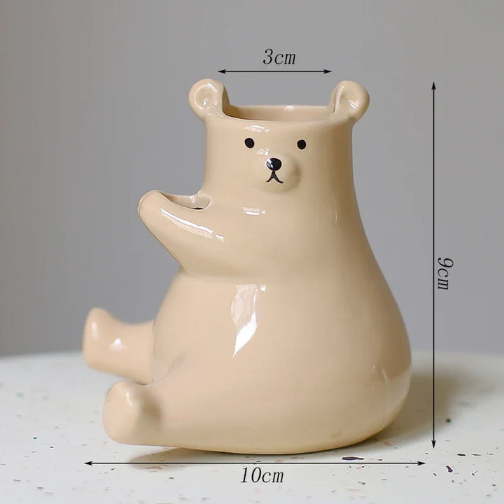 Bear with Flower Vase | Bowlift