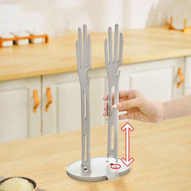 BowLift | TROCKINO Drying rack for kitchen gloves | Glove holder & drying stand | Space-saving & hygienic | 34×16×13 cm