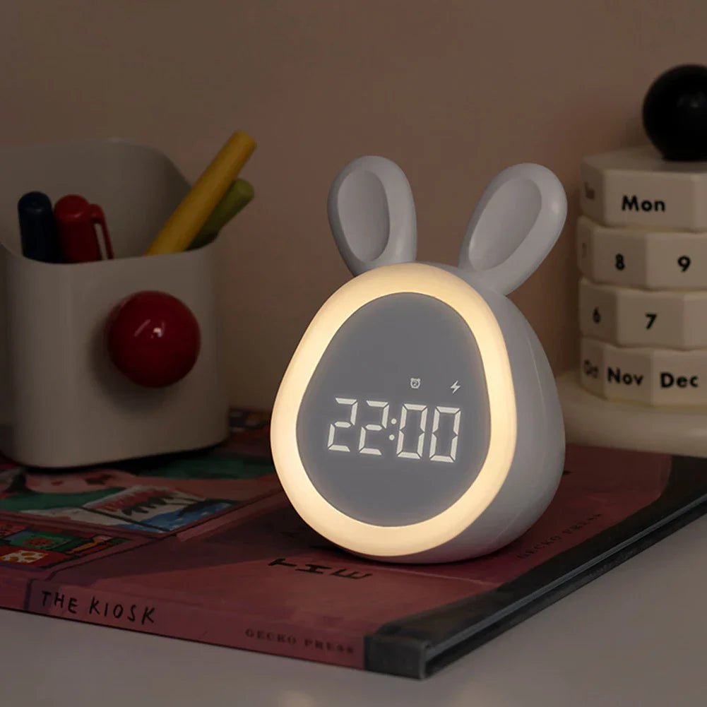 BowLift | Children's Alarm Clock in Rabbit Shape with LED Night Light - BunniGlow
