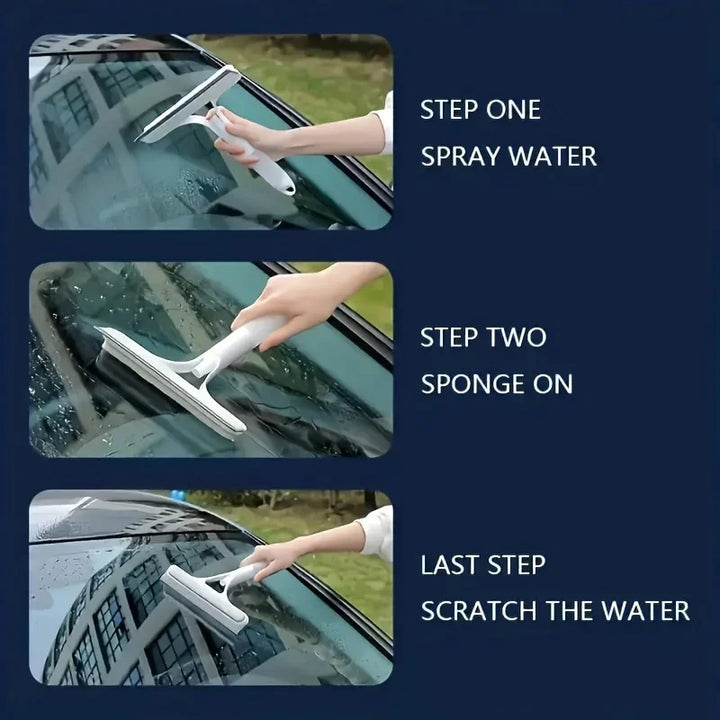 BowLift | CleanWave 3-in-1 Glass Cleaner | Spray, Scrub, Wipe | Compact & Streak-Free