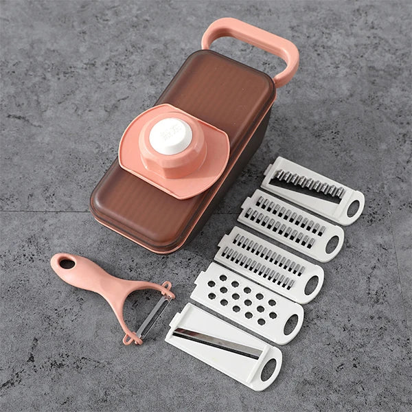 BowLift | SchnippelMeister Vegetable Cutter 5-in-1 | Multi Cutter with Collection Container | Grater, Slicer & Dicer | BPA-free & Dishwasher Safe | 27×11×10 cm